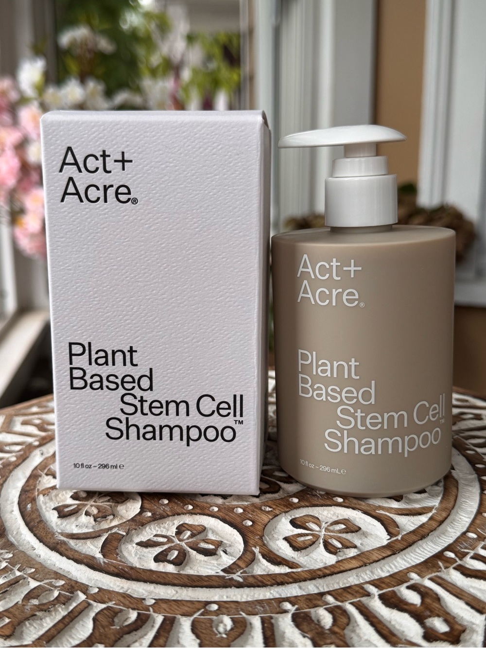 Brand-new Act+Acre Plant Based Stem Cell Shampoo in the original box.